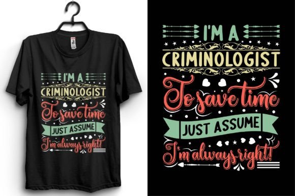 Criminologist Typography T-shirt Design Review