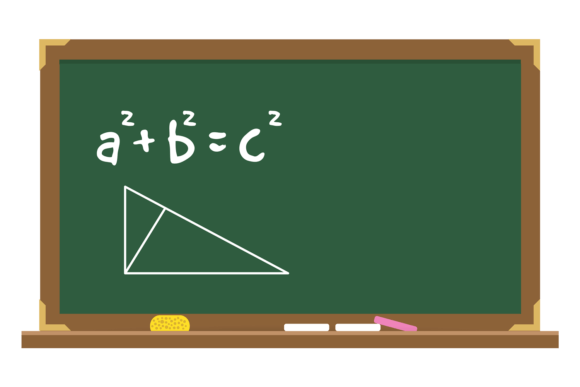 Green Chalkboard with Handwritten Math Formula Graphics for Crafts