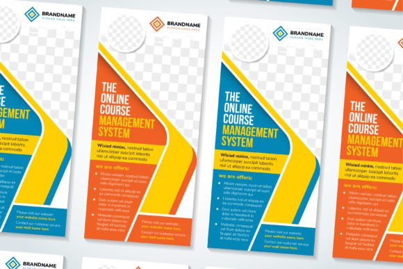 Management System Vertical Banner Graphics for Print Templates