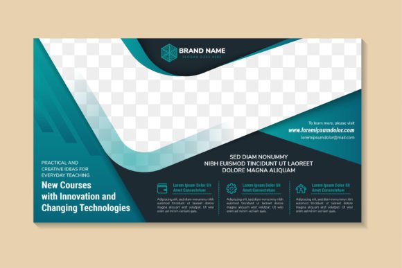 New Courses Horizontal Banner for Print Templates and Graphics