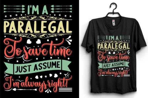 Paralegal Typography T-shirt Design for Commercial Graphics