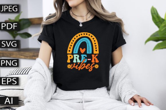 Pre-k Vibes Typography T-Shirt Design for Crafting & Graphics