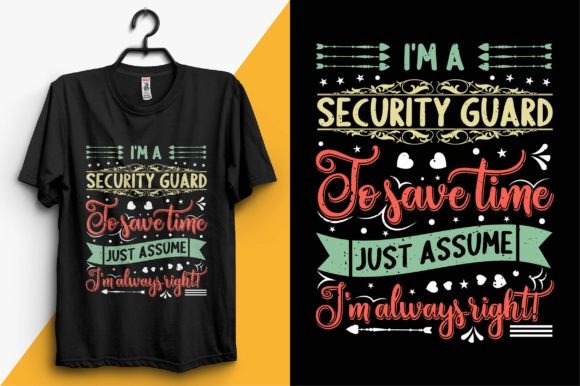 Security Guard Typography T-shirt Design for Branding and Marketing