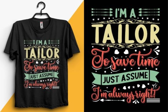 Tailor Typography TShirt Design Graphics for Blog and Website Use