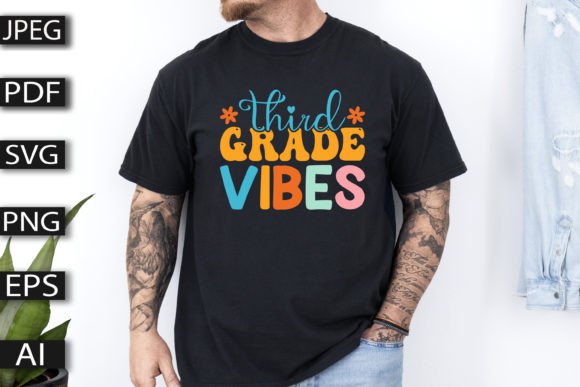 Third Grade Vibes: A Playful Graphic Design Asset for T-Shirt Designs