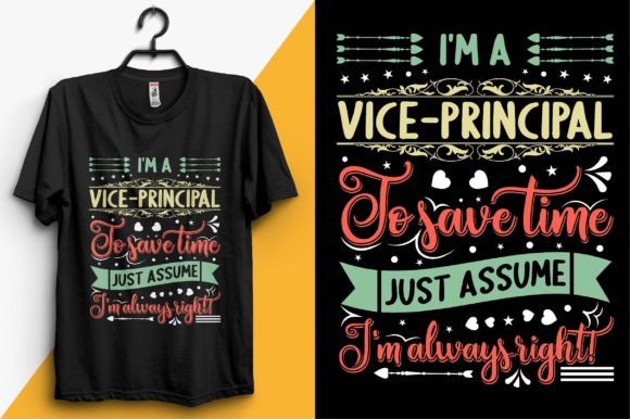 Vice Principal Typography TShirt Design for Commercial Use