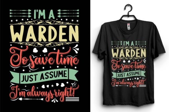 Warden Typography T-shirt Design Svg for Graphics and T-Shirt Designs