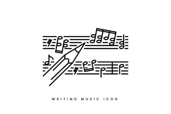 Writing Note Music Icon Review for Embroidery Projects